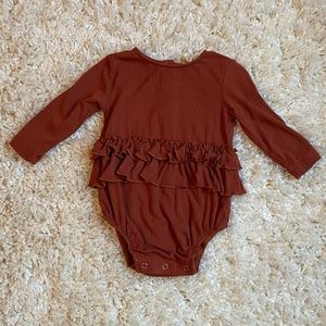 Kate Quinn Ruffle Bubble | Modal Rib | Spice | 3-6 months